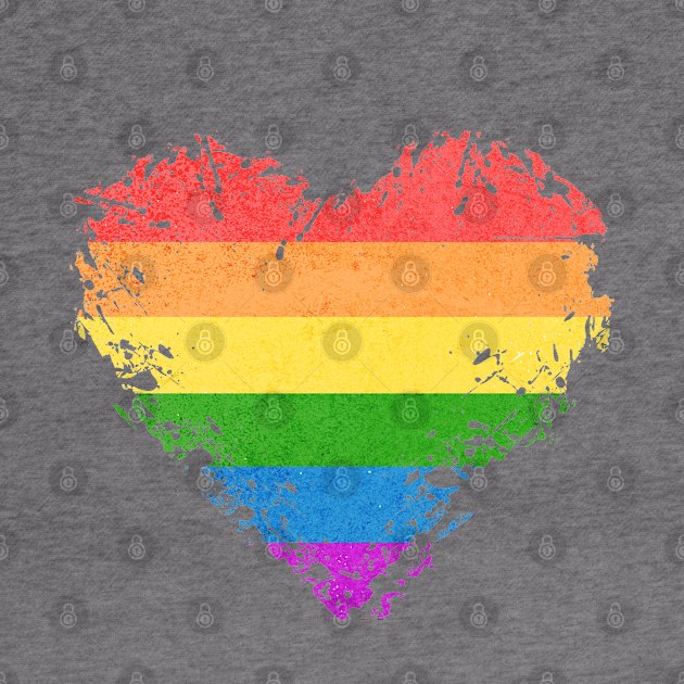 LGBTQ Gay Lesbian Pride Heart Flag Pride Month by Brookcliff